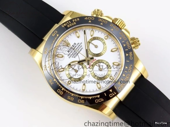 MiroTime 0117 Minimalist DAYTONA 116518 APSF 1:1 BEST EDITION WHITE DIAL ON OYSTERFLEX RUBBER STRAP SH 1781